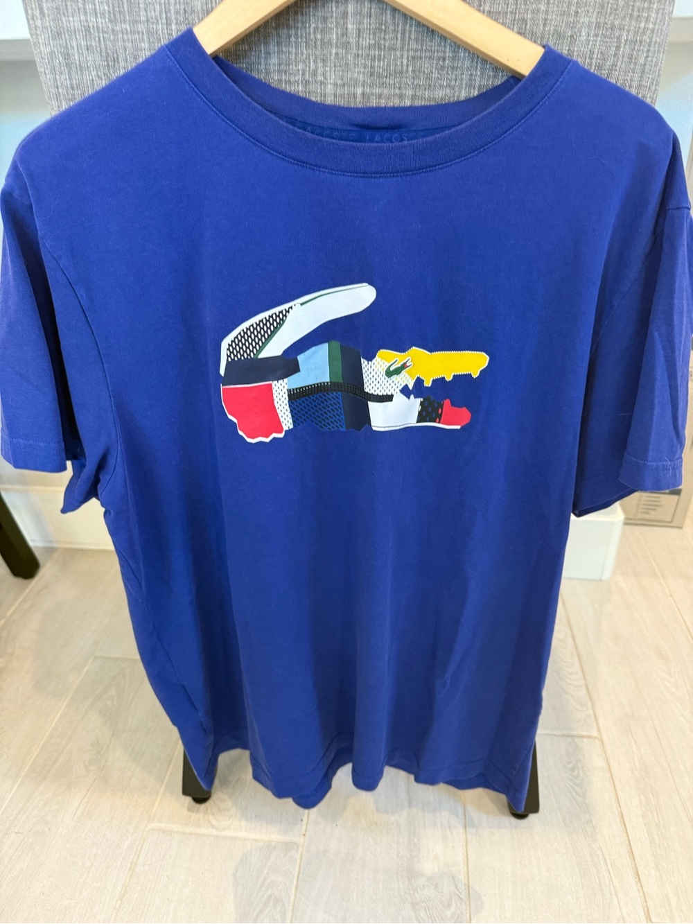 Lacoste Sport Royal Blue Crew Tee with White Logo